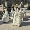 Escultura Personalizada em Pedra de Estátuas de Buda em Mármore Branco: Buda da Medicina de Três Faces, Bodhisattva Guanyin, Bodhisattva Manjushri e Deus da Riqueza dos Nove Caminhos para Exposição ao Ar Livre