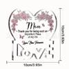 Regalo Transfronterizo Más Vendido Transparente en Forma de Corazón para el Día de la Madre con Diseño Floral Adornos de Decoración de Escritorio