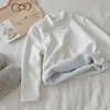 [En Stock] Camiseta Térmica para Niña 2025 Nueva Otoño/Invierno Cálida Auto-Calentable de Cuello Semialto Manga Larga Camiseta Térmica