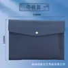 Bolsa para Documentos A4 com Padrão de Lichia e Botão de Pressão, Maleta de Armazenamento para Escritório, Bolsa de Armazenamento Impermeável em Couro, Grande Capacidade, Espessada