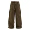 Pantalones Sueltos de Pierna Ancha para Hombre, Diseño Punk Retro, Bolsillos Únicos, Pantalones Casuales Rectos Desgastados, Marca de Tendencia de Ropa de Trabajo
