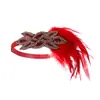 Tiara de Cabelo Retro com Strass Transfronteiriça 1920 Great Gatsby Tiara de Pena Acessórios de Cabelo para Festa de Coquetel Atacado