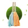 Mopa Redonda de Madera con Palo Largo y Hilo de Algodón, Adecuada para Administración de Propiedades y Limpieza del Hogar, Mopa Limpiadora de Tela de Terciopelo Absorbente, Doble Uso para Limpieza en Seco y Húmedo