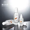 Material de empaque cosmético esmerilado minimalista, botella cilíndrica blanca para cuidado de la piel, botella esmerilada para loción, botella de crema de 50g al por mayor