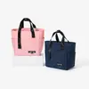 Bolsa de almuerzo tipo tote de color sólido personalizada de fábrica, tela Oxford con forro de papel de aluminio para aislamiento térmico, adecuada para estudiantes y trabajadores de oficina