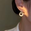 Pendientes circulares de perlas de circonita con micro incrustaciones, diseño de nicho femenino, aguja de plata S925, diosa de la moda, temperamento que combina con todo, nuevo