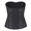 Top modelador de látex em formato de coração com 17 barbatanas de aço, cós externo com barbatanas de peixe, cinta de cintura justa para controle abdominal em esportes e fitness