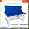 Mesa de treinamento de montador de quatro estações, mesa de trabalho de montador para serviços pesados, mesa de treinamento de habilidades de montador para escola técnica, quatro estações de dois lados