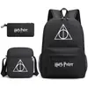 Harry potter harry potter Mochila con Estampado Mochila Escolar para Estudiante Bolso de Hombro Pequeño Estuche para Lápices Set de Tres Piezas