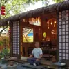 Alojamiento Rural de Moda en Villa de Madera con Techo de Paja, Paisajismo de Patio Rural, Sala de Té y Madera Resistente a la Corrosión al Aire Libre para Turismo Agrícola