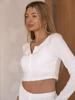 Conjunto de Três Peças 2024Wish de Tops e Calças, Conjunto Casual de Tricô Jacquard Branco para Mulheres, Pode Ser Usado Fora