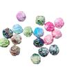 Acrílico UV banhado duas cores florido furo reto rosa com contas acessórios de material para joias DIY corrente de celular chaveiro