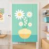 Cortina de Puerta de Flor Simple Escandinava Decoración del Hogar Cocina Baño Cortina Divisoria Dormitorio Tela sin Perforaciones Media Cortina