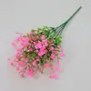 Simulação transfronteiriça flor falsa eucalipto camélia simulação rosa planta verde buquê flor de plástico decoração de parede de planta