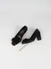 Zapatos de Salón Bajos de Estilo Retro Francés para Mujer, Zapatos de Tacón Grueso Estilo Oficina con Punta Cuadrada, Zapatos de Salón Bajos Simples con Lazo para Mujer