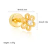 Pendientes de Acero Inoxidable Oro 18K Pendientes Simples Corazón Flor Cruz Zirconia Pendientes de Cruz Pendientes Transfronterizos Amazon