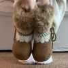 Botas de Neve Peludas com Solado Grosso Femininas 2026 Chegada Nova de Inverno Aveludado Espesso Quente Peludas de Algodão Botas Curtas Antiderrapantes Sapatos de Algodão do Nordeste