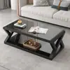 Mesa de centro con mueble de TV Combinación Simple Moderno Sala de estar Mesa de té Vidrio Templado Dormitorio Hogar Apartamento Pequeño Mueble de TV