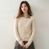 Cardigã de cashmere trançado com gola alta e blocos de cor 2026, suéter de tricô retrô feminino outono/inverno, peça de outer wear