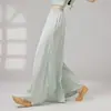 Pantalones de práctica de danza clásica para mujer, elegantes pantalones de pierna ancha, ropa de baile para adultos, pantalones de práctica con volantes