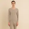 Conjunto Térmico de Lã e Seda para Casal, Masculino e Feminino, Camada Base Aquecedora de Inverno Conjunto de Blusa e Calça Atacado