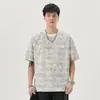 Camiseta de manga corta de secado rápido, estilo retro americano fresco para hombre, nuevo estilo verano 2026, camiseta de manga corta para hombre de gasa de burbujas y seda helada