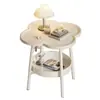 Mesa de centro moderna minimalista de trébol de cuatro hojas, mesita de noche de lujo ligero para dormitorio, mesa redonda pequeña para sala de estar con almacenamiento