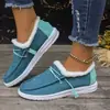 Novos sapatos femininos de estilo europeu e americano, com sola grossa, forrados de pelo, de cano baixo, quentes, tamanho grande, cor sólida, atacado de sapatos de algodão Amazon