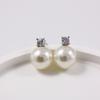 Pendientes Clásicos de la Princesa Diana Perla Shijia Imitación Aurora Agua de Mar Akoya Plata de Ley Zirconia Pendientes Aguja de Plata 925
