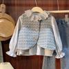 Roupas de Outono para Meninas Tongxingyuan Pequeno Cheiro Fashion Ocidental Roupas Infantis Outono Colete para Meninas Camisa Jeans Conjunto