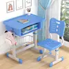 Escritorio y Silla de Estudio de ABS para Estudiantes de Primaria y Secundaria, Escritorio y Silla Escolar para Tutorías Extraescolares, Escritorio y Silla para Escribir y Tareas en Casa