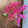 Bougainvillea Artificial de Haste Única para Exportação Atacado, Decoração de Parede Externa para Hotel, Flores para Arranjo de Decoração de Cena de Casamento