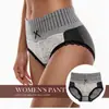 Calzones de algodón triangulares sin costuras de encaje de color contrastante de tiro alto para mujer, control de abdomen, moldeadores, moño, lencería sexy para mujer, suministro transfronterizo