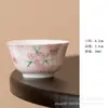 Taza de té de cerámica pintada a mano con color bajo vidriado, taza maestra, taza de degustación de té, juego de té kung fu, taza de té simple para el hogar, taza individual