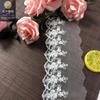 Ouro e prata renda de seda 9cm onda bordado poliéster malha Lolita saia vestido acessórios de rosto