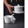 Olla para Sopa de Nido de Pájaro Olla de Cerámica para Sopa Baño María con Tapa Tazón para Huevos al Vapor Postre Saludable Bocadillos Shaxian Olla de Barro para Estofado Revestimiento Interior Creativo