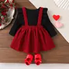 Amazon Otoño Europeo y Americano Nuevo Bata de Manga Larga con Falda de Tirantes Estilo Occidental Roja para Navidad y Año Nuevo