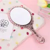 Espejo de mano de alta definición estilo europeo con borde de encaje, espejo de mano vintage, espejo portátil para salón de belleza, espejo de maquillaje para dormitorio
