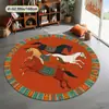 Tapetes de Chão de Veludo Cristal Redondo Animal Transfronteiriço para Sala de Estar de Casa Sofá Quarto Tapetes de Chão Entrada Resistente a Manchas e Fácil de Cuidar Capachos