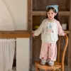 Primavera 2026 Nuevo Estilo Conjunto Casual para Niñas Moda Infantil Sudadera de Moda Pantalones de Chándal con Dibujos Conjunto de Dos Piezas