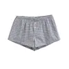 Shorts largos xadrez soltos para meninas picantes, cintura elástica, dois botões, casual, hot pants, novo para o verão feminino, casa, esportes