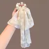 Estilo Francês Super Fada Renda Tridimensional Bordada Laço Corda de Cabelo Temperamento Suave Fita Longa Corda de Cabelo Corda de Cabelo Feminina