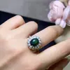 Anillo de Ópalo Negro Natural Multicolor con Piedra Principal de 8*10 mm, Finamente Elaborado en Plata de Ley 925