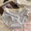 Ropa interior antibacteriana de tiro extendido de 10 A para niñas, color de verano, bloques de color, algodón puro, tiro medio, ajustada a la cadera, no apretada, bragas para mujer