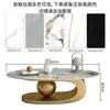 Mesa de Centro Oval Luxo Leve Apartamento Pequeno Mesa de Chá em Pedra Sinterizada Apartamento Pequeno Mesa de Centro para Sala de Estar de Celebridade da Internet Mesa de Centro Popular para Casa