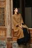 Algodão Linho Roupa Feminina Lavagem de Areia Novo Cardigan Artístico Vintage de Comprimento Médio