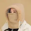 Acessório de aquecimento para veículo elétrico de ciclismo de inverno, balaclava à prova de vento e aquecedor de pescoço integrados, chapéu com proteção para as orelhas feminino, chapéu de algodão espesso
