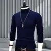 Camiseta Térmica de Manga Larga para Hombre con Cuello Alto 2026 Otoño e Invierno Nueva Doble Cara Versátil Ajustada