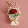Dulce Colgante de Ramo Tejido a Mano, Elaborado Adorno de Ramo de Flores de Ganchillo de Hilo, Encanto Creativo de Bolso de Flores Hecho a Mano
