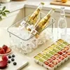 Caja de Almacenamiento de Hielo con Pulsador de Un Toque, Molde para Cubitos de Hielo de Grado Alimenticio, Charola de Hielo Fácil de Desmoldar, Un Imprescindible para Bebidas Heladas de Verano